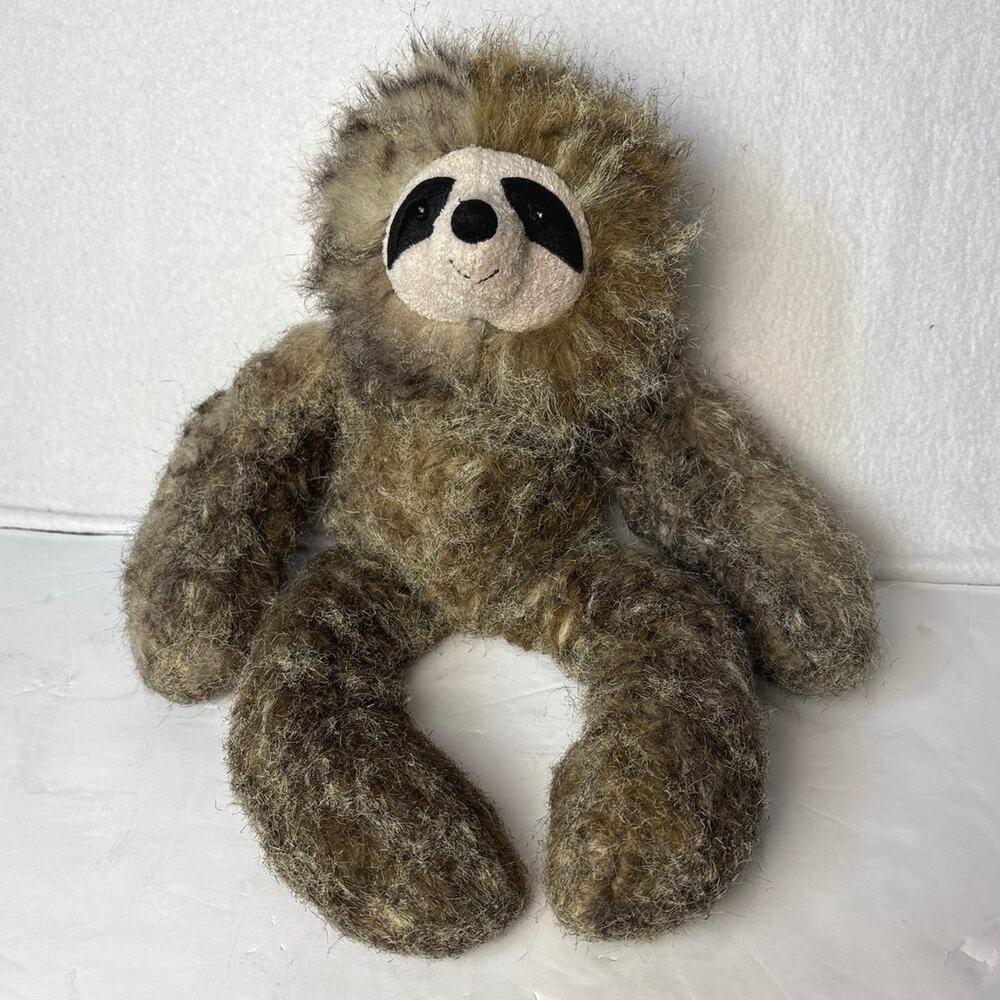 Jellycat London CYRIL SLOTH Plush Shaggy Long Hair  Stuffed Animal 16" RARE